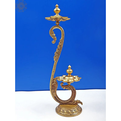 Lampe à mèche de paon à double couche 20 po en laiton