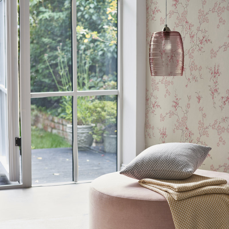 Laura Ashley Oriental Blossom Wallpaper Roll, Blush