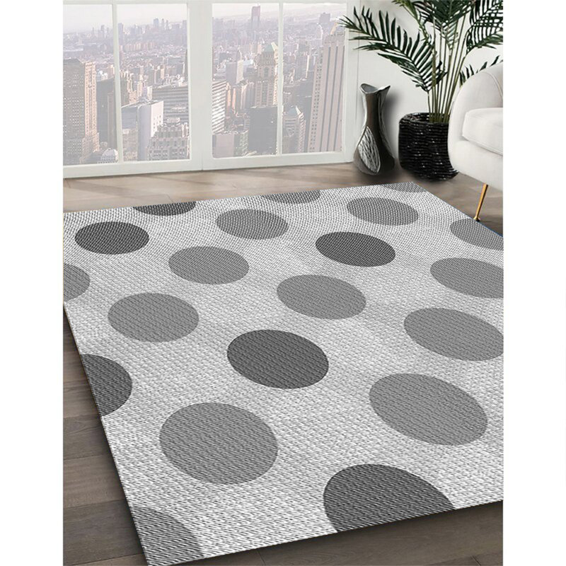 Tapis gris tissé à la machine, Rectangle 5 pi x 7 pi