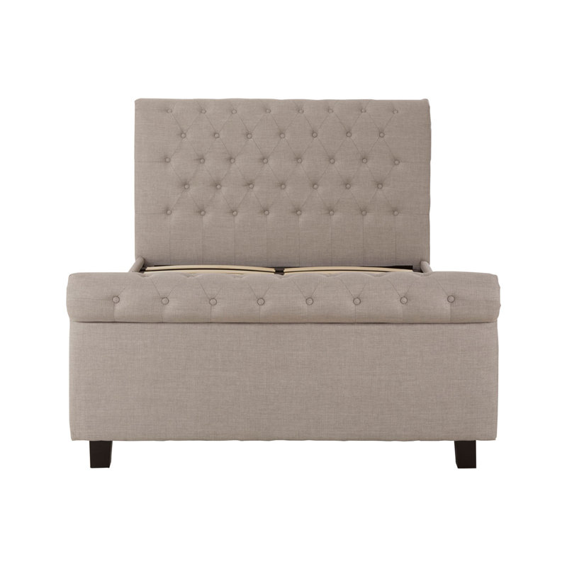 Starbuck Upholstered Ottoman Storage Bed, Light Grey, 161 x 240 cm