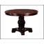 Table de salle à manger classique classique et 4 chaises d'appoint, ensemble brun de 5 pièces avec base à piédestal et revêtement en similicuir