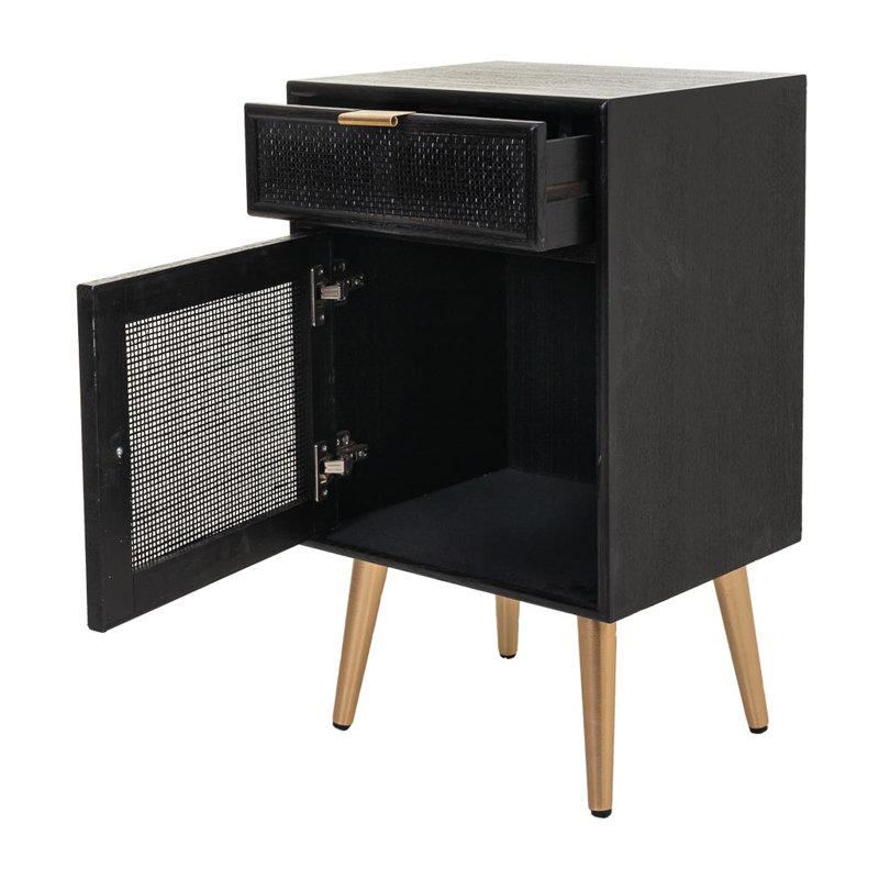 42cm W Solid + Manufactured Wood Bedside Table
