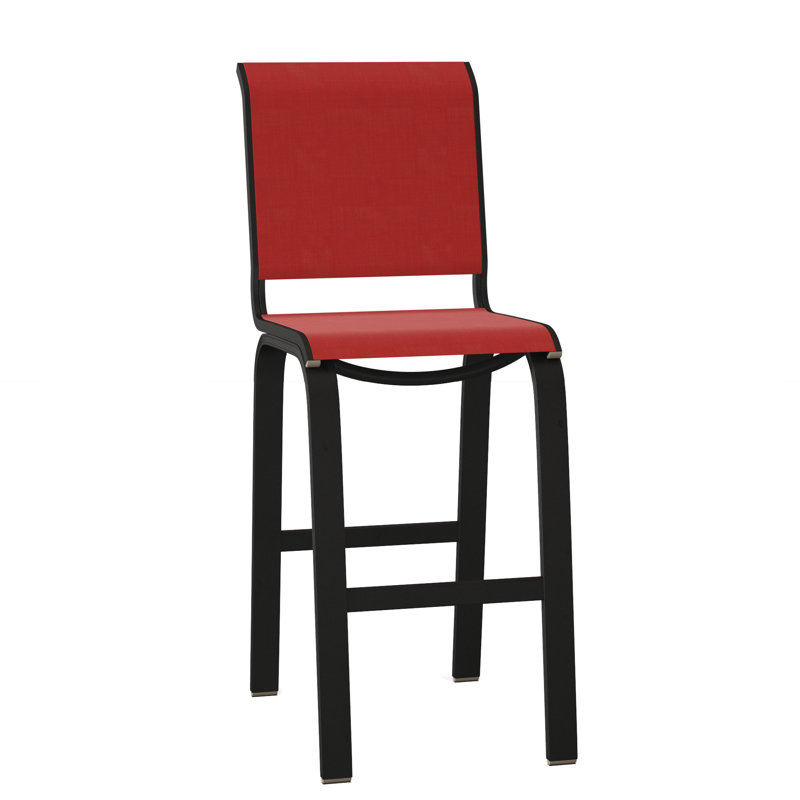 Tabouret de bar 29,5 po Holna, Noir texturé, Rouge 1D Sunbrella®