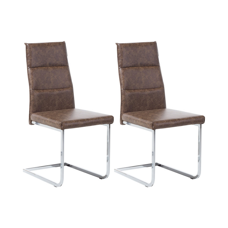 Kyler 43cm H Upholstered Cantilever Chair, Light Brown