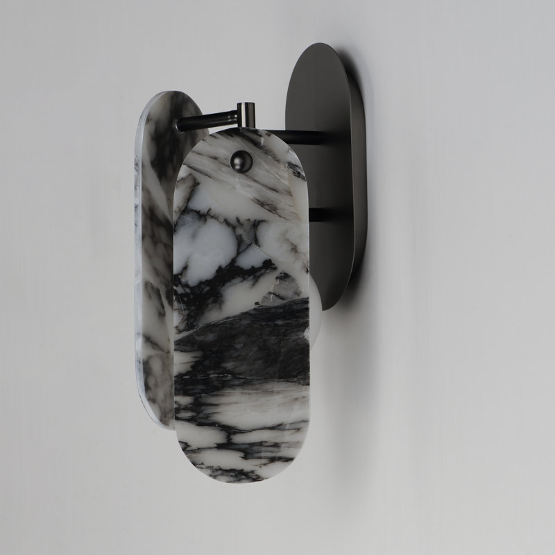Megalith 1 - Light Armed Sconce, Gunmetal/Striae Arya