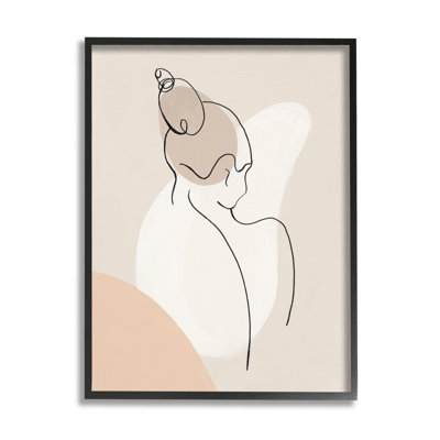 Abstract Female Line Drawing Over Abstract Shapes by Patricia Pinto - Print