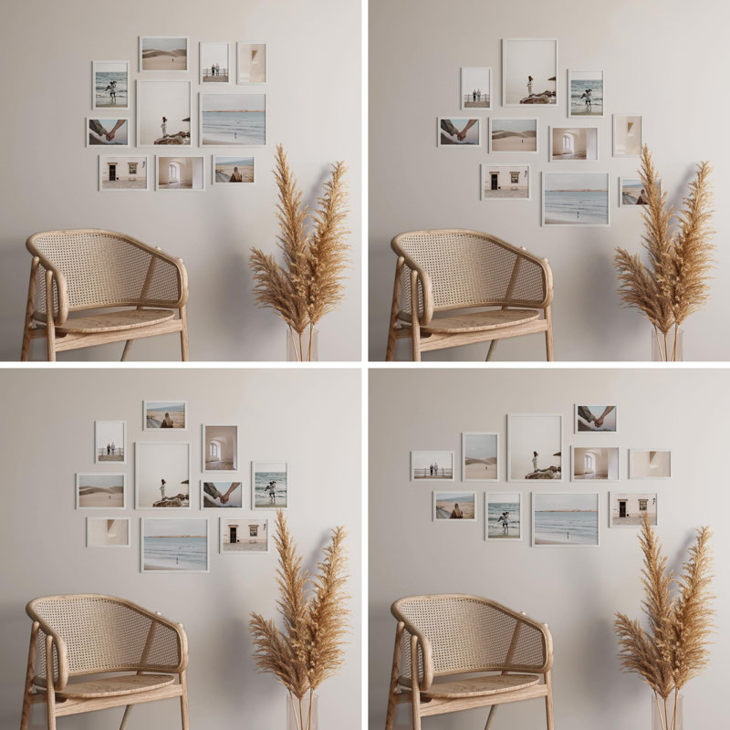 Ensemble de 10 cadres muraux Oak Gallery, Blanc