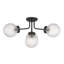 Plafonnier semi-encastré 4 lumières en noir mat-129437291