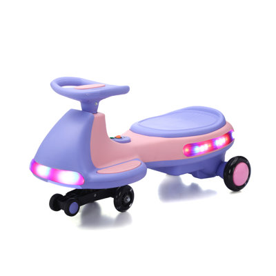 Rechargeable Electric Wiggle & Swing 2-in-1 Ride-On Car with Pedal, Flashing Wheels, Anti-Rollover & 2 Speeds for Kids Ages 3+