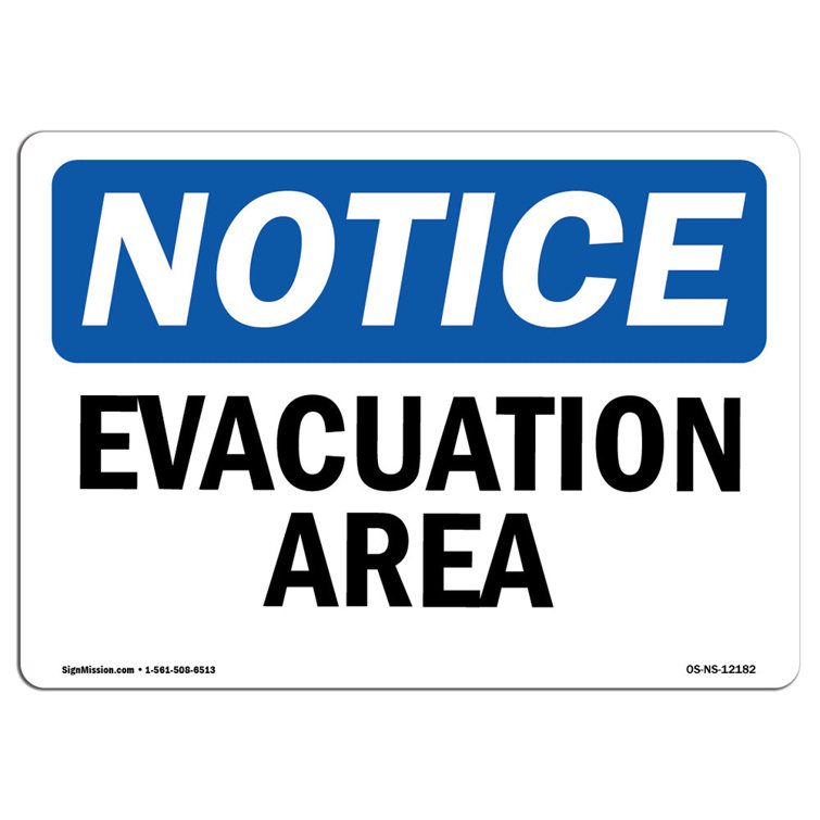 Signmission Evacuation Area Sign 