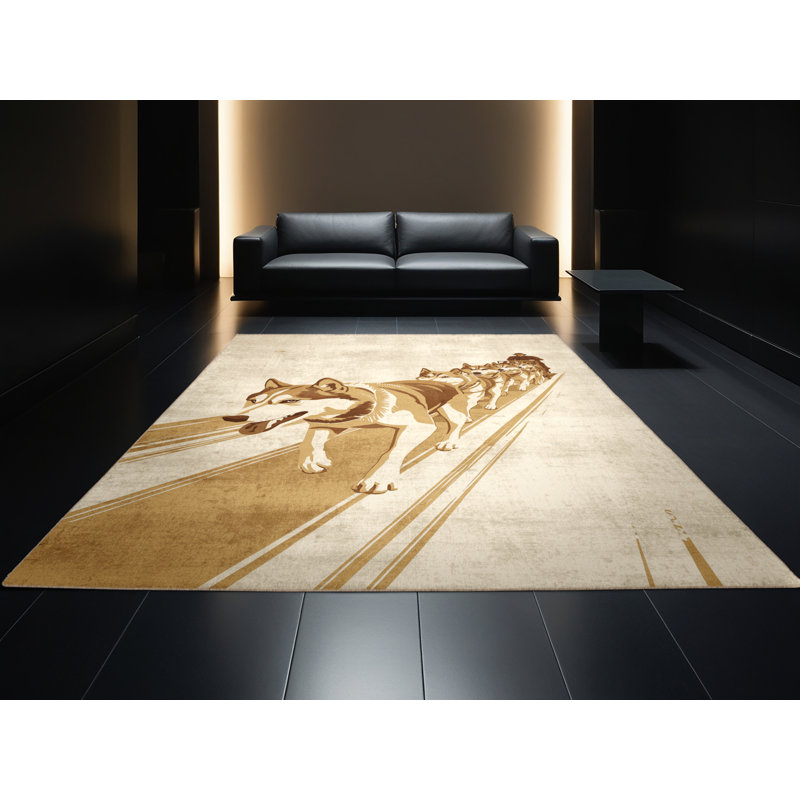 Tapis de style traîneau à chiens pour véhicule et transport lavable à la machine - beige, 7 x 10