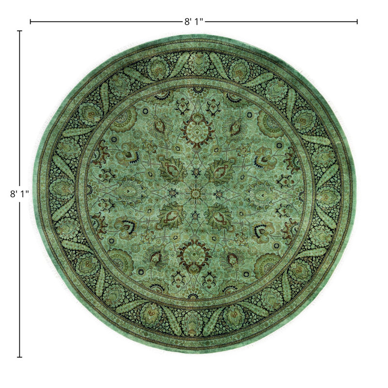 Overdyed One-of-a-Kind 8' 1" x 8' 1" Hand Knotted Area Rug