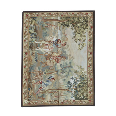 Hand-Knotted High-Quality Blue and Brown Area Rug