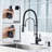 Single Handle Pull Down Sprayer Kitchen Faucet with Soap Dispenser in Oil Rubbed Bronze-128792071