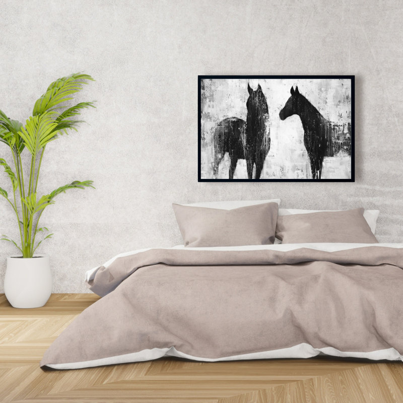 «Black and White Horses», reproduction sur toile