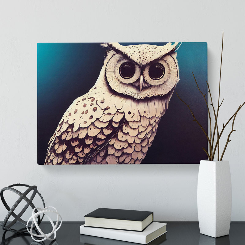 Artistic Owl - Wrapped Canvas, 50cm H x 76cm W x 3cm D