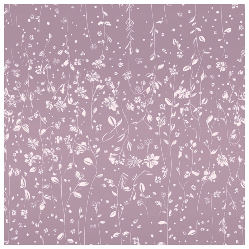 Jeté Floral, L 80 po x l 60 po, Motif floral mauve clair