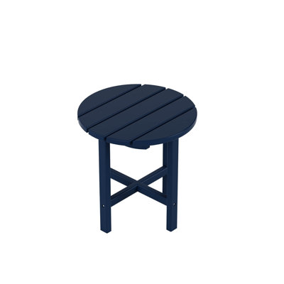 Round Adirondack Side Table - Weatherproof Outdoor End Table for Pool, Porch & Backyard by Longshore Tides
