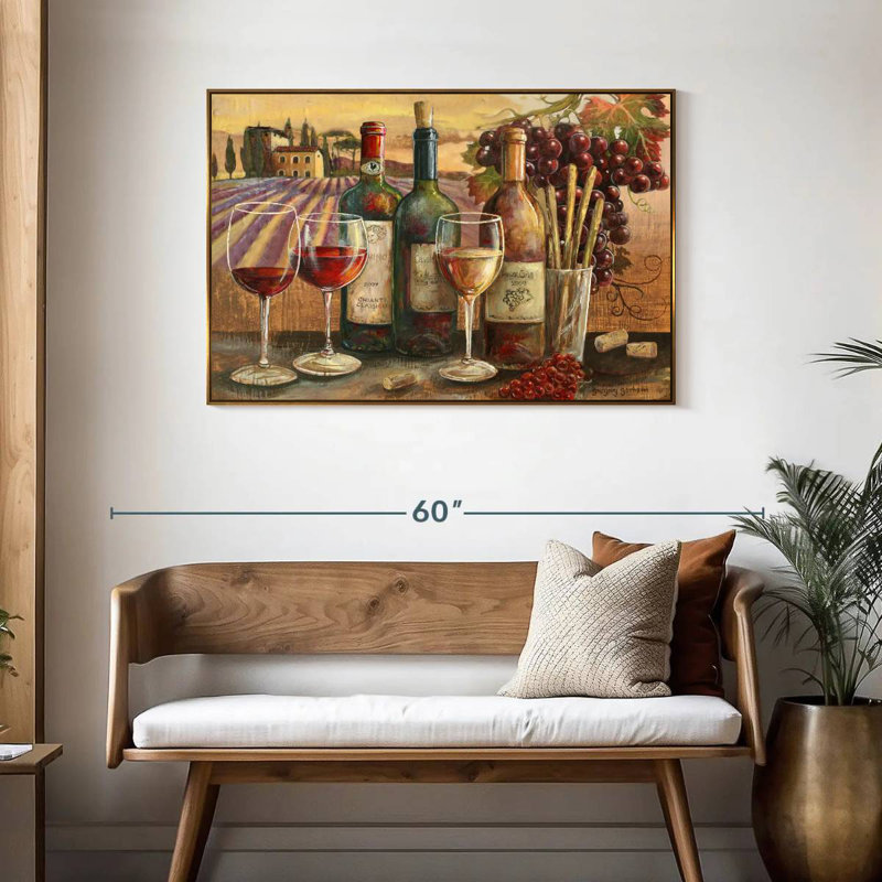 Vignes, Cadre flottant doré, 43 po x 29 po