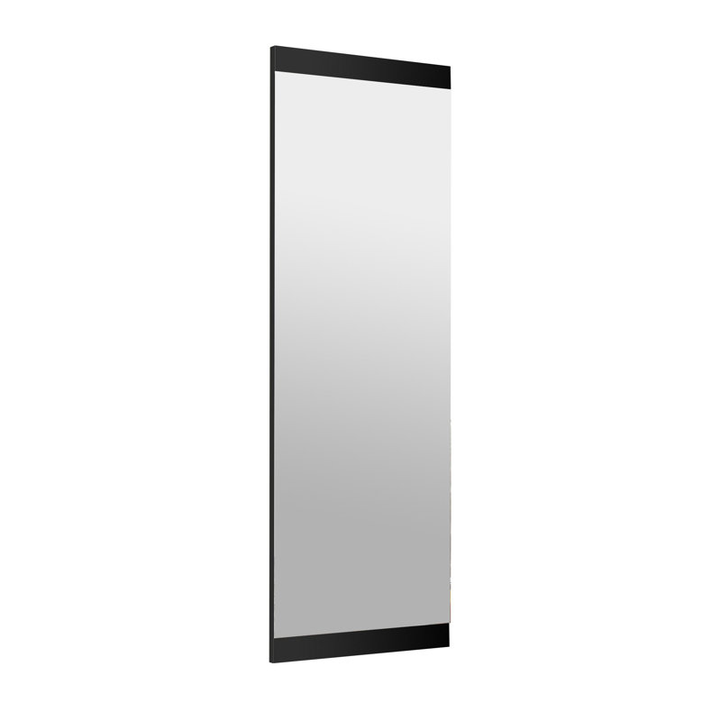 Jaliyah Wood Flat Mirror, Black