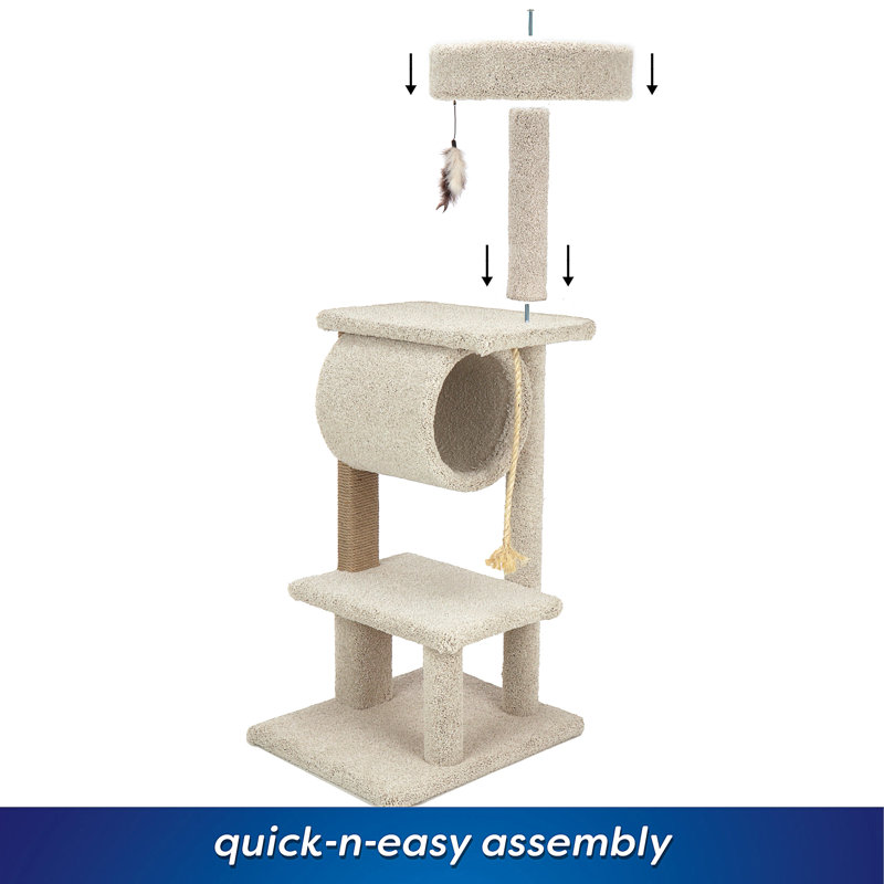58'' H Kitty-Quick Cat Tree, Beige