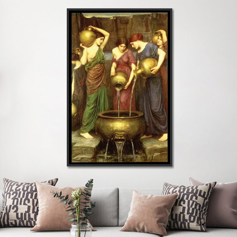 «Danaides, 1904» par John William Waterhouse, reproduction sur toile, H 26 po x l 18 po x P 1,5 po, Toile avec cadre noir