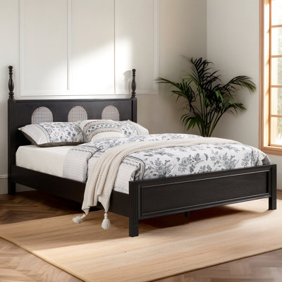 Solid Wood Bed Frame With Cooling Gel Mattress, Easy Assembly