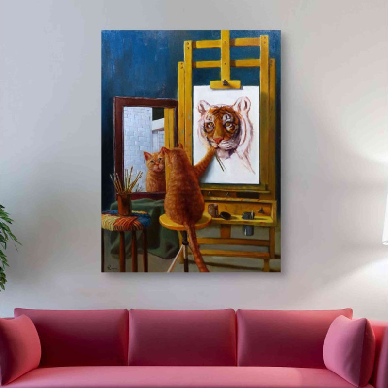 «Norman Catwell» par Lucia Heffernan, art mural sur toile, H 54 po x l 40 po x P 1,5 po