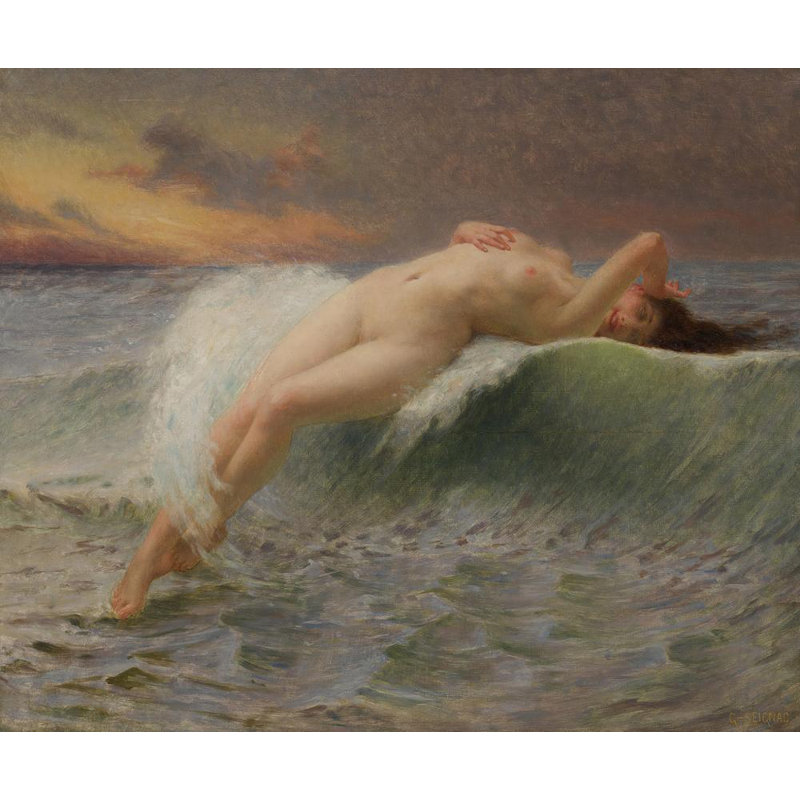 "La Vague" par Guillaume Seacia - Toile tendue avec châssis, H 40 po x l 28 po