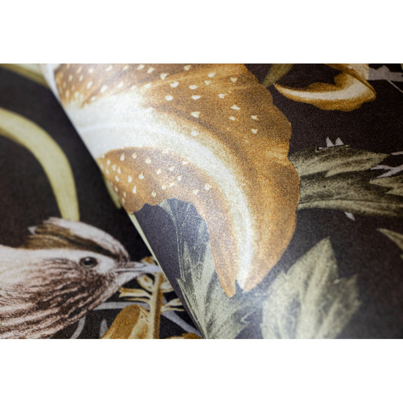 Harldson Mo'orea Inspired Flowers And Birds 8.5 m x 70cm Wallpaper Roll, Walnut
