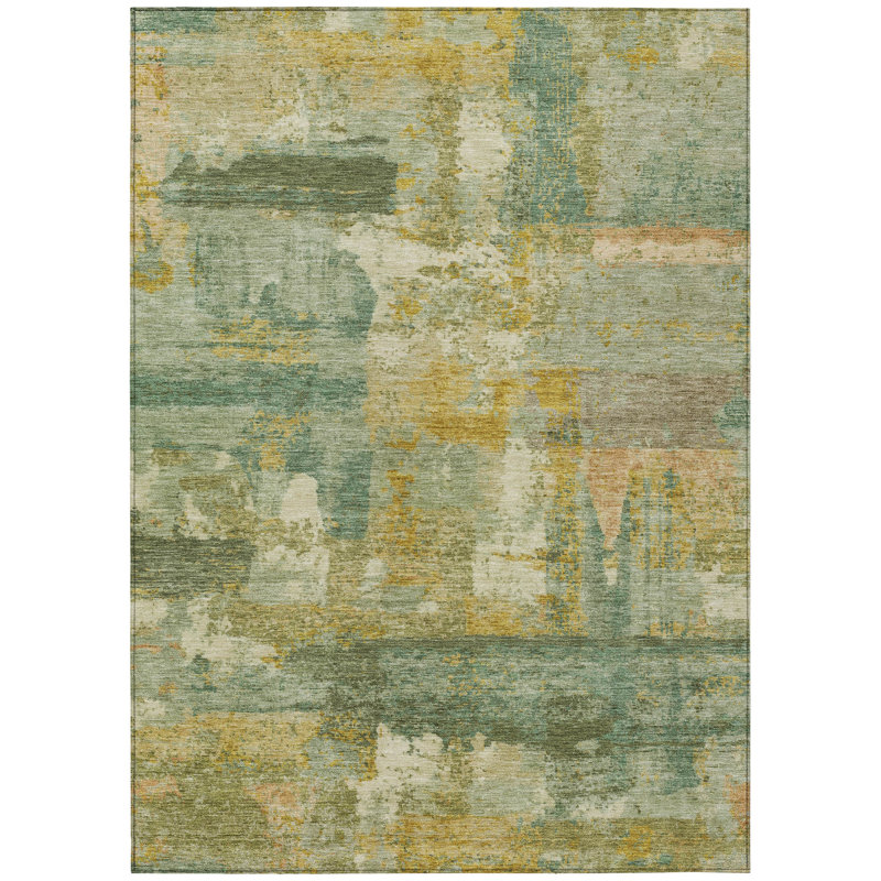 Machine Washable Indoor/Outdoor Meredith ACN2147 Abstract Rug, Rectangle 2'6" x 3'10"