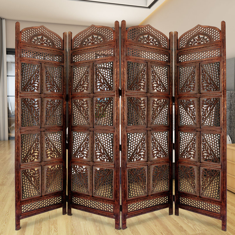 Aivah 80'' W x 72'' H 4 - Panel Folding Room Divider