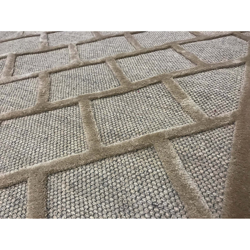 Wool Geometric Area Rug, Rectangle 5'9" x 8'9"