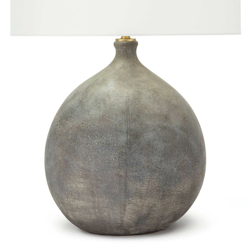 Regina Dover 17" Brown Ceramic Table Lamp with Linen Shade
