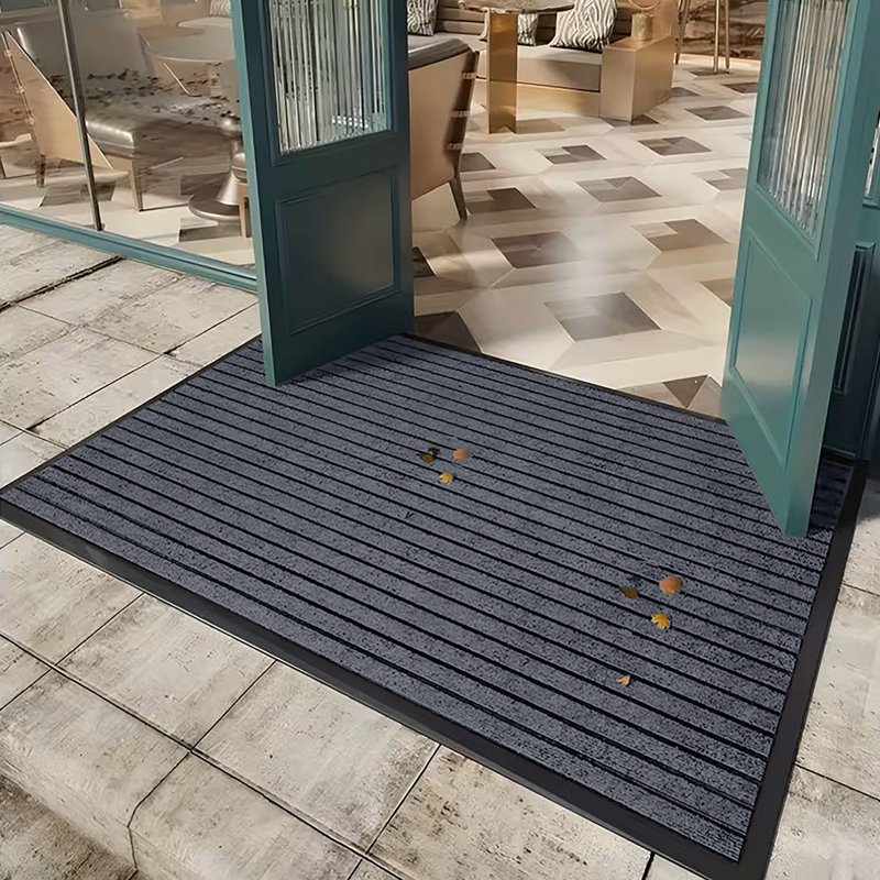 Non-Slip Indoor/Outdoor Hallway Kitchen Bedroom Rubber Door Mat, GREY, 80x300