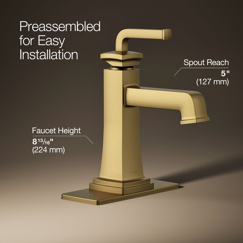 Riff Single-Handle Bathroom Sink Faucet, Vibrant Brushed Moderne Brass