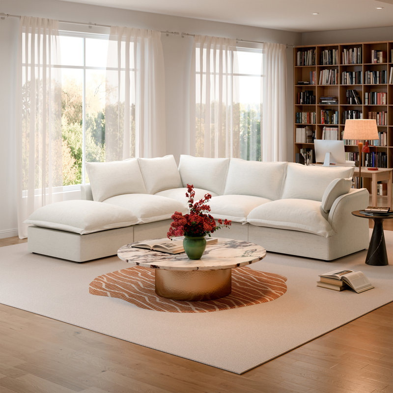 Canapé rembourré Cloud, Blanc, 5