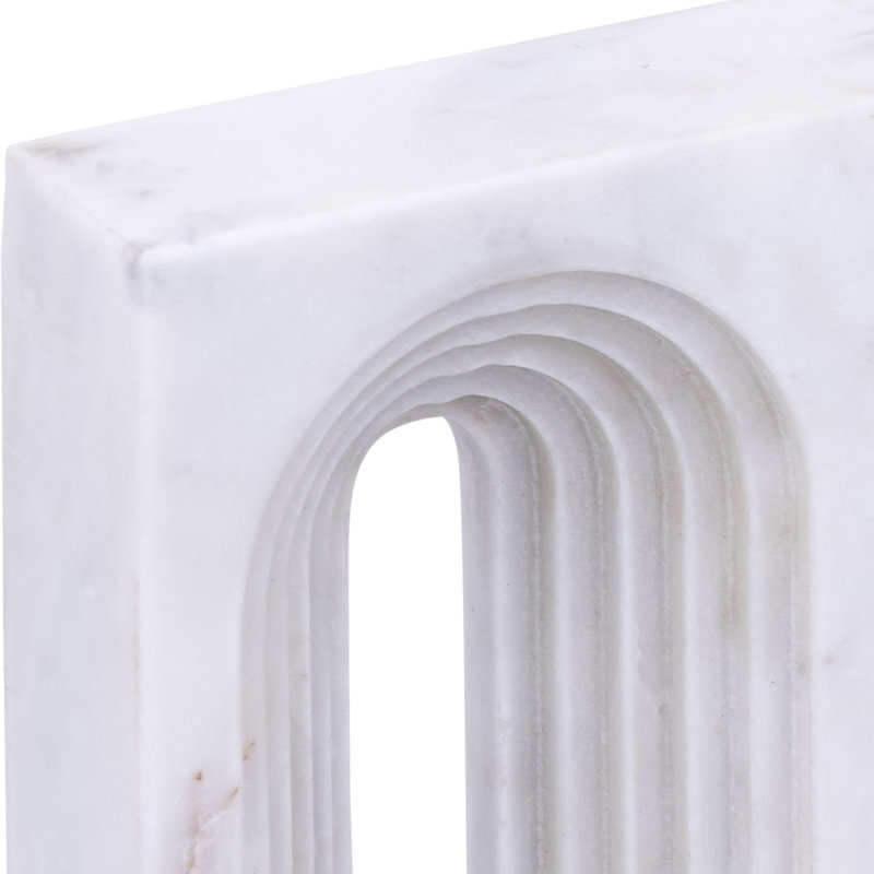 Curva Marble Decorative Object, White
