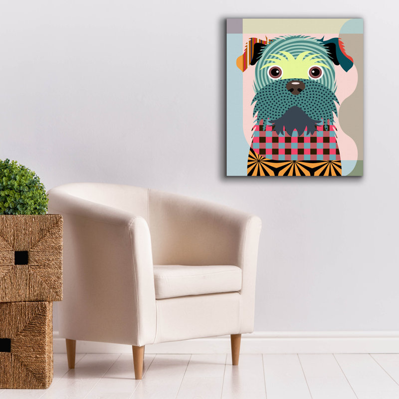 «Brussels Griffon» par Lanre Adefioyue, H 30 po x l 26 po x P 1,5 po