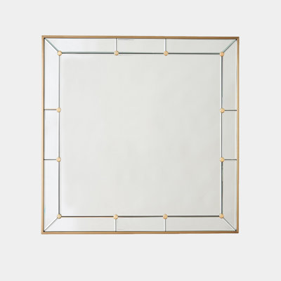Global Views Square Stud Mirror-brushed Brass In Brushed Brass