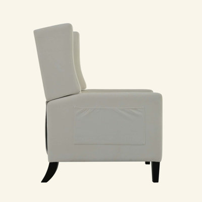 Fauteuil inclinable manuel à oreilles réglable. avec table d'appoint pliable, ports de chargement USB, chaises inclinables modernes confortables pour le salon, la chambre à coucher, le dortoir, le bureau