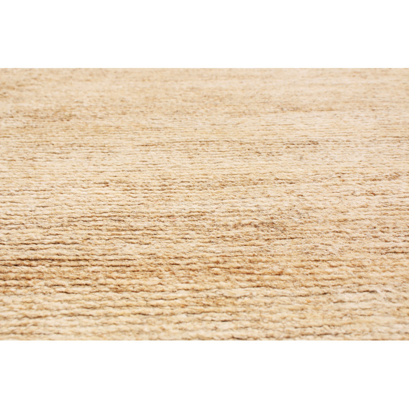 Hand Knotted Wool Area Rug in Beige