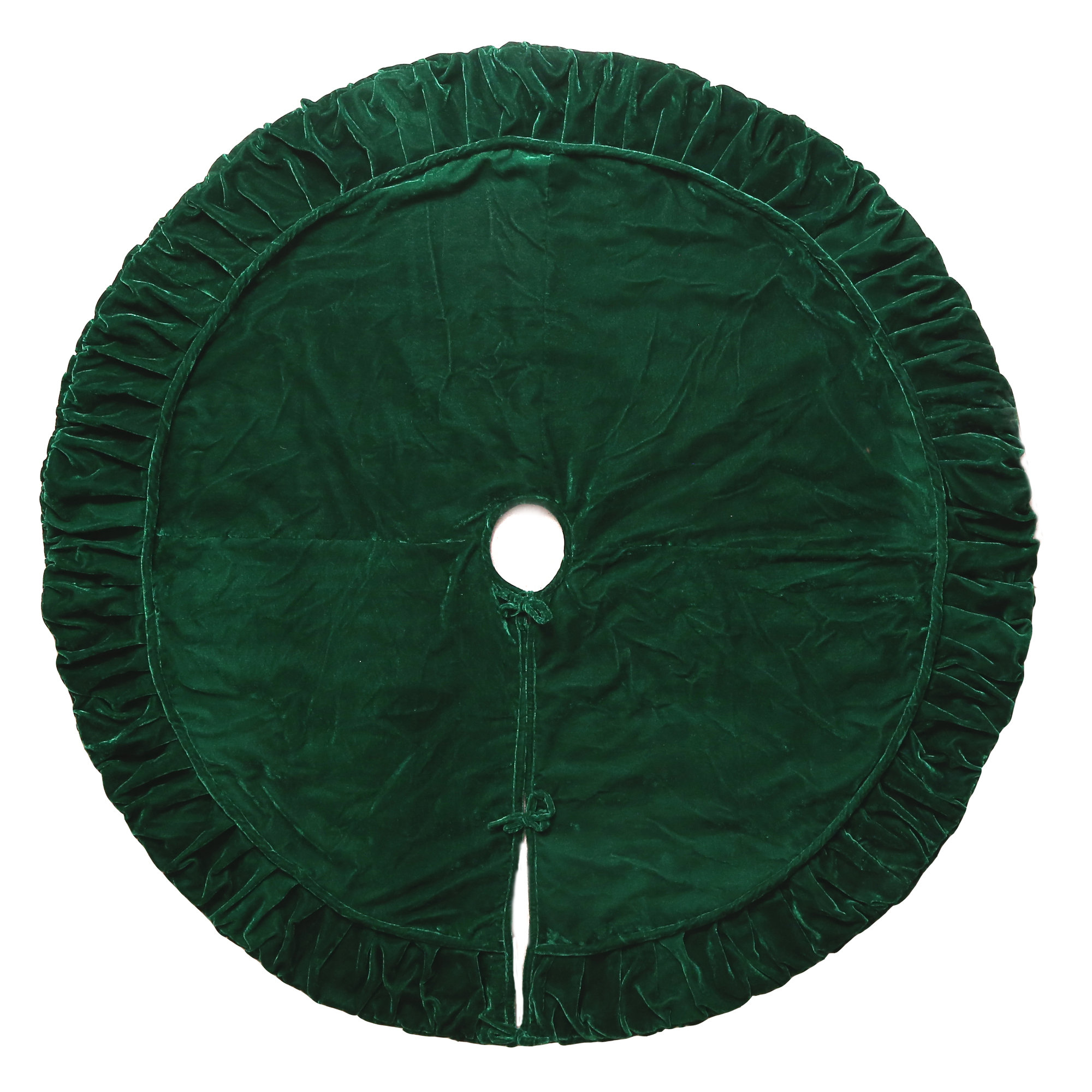 Hubbert Plush Velvet Christmas Textile Collection, Emerald, 72" W