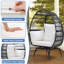 Très grand fauteuil pivotant à 360 °, rotin PEHD toutes saisons avec 4 coussins, capacité de 463 lb pour une utilisation intérieure / extérieure-330696443
