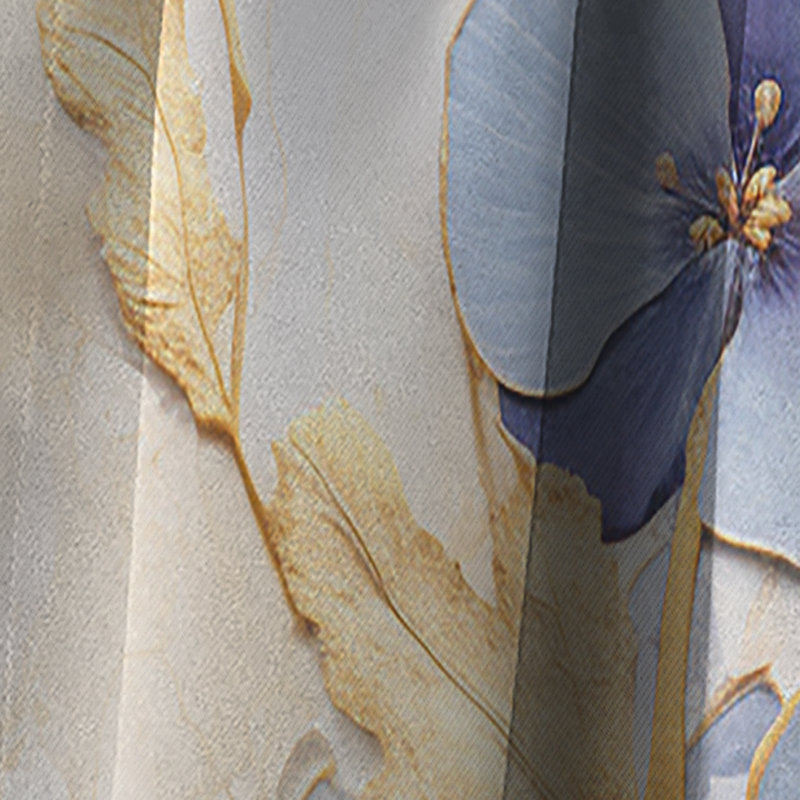 Birmingham - Rideau Violets - Rideau floral occultant en velours - 1 panneau, L 52 po x L 108 po
