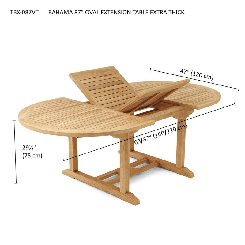 Bahama Outdoor Oval Teak Dining Table