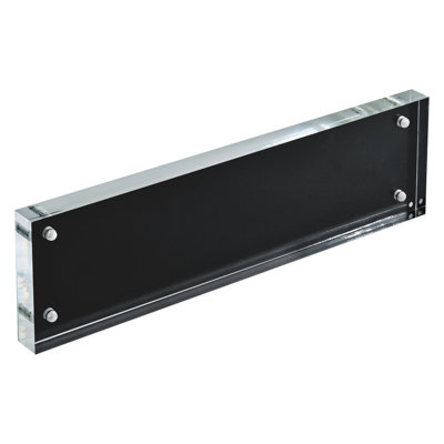 Black Acrylic Block with Metal Back Plate 3" X 11", 2-Pack