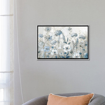 Cool Blue Field - Framed Wall Art Print