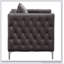 Fauteuil d'appoint capitonné gris foncé