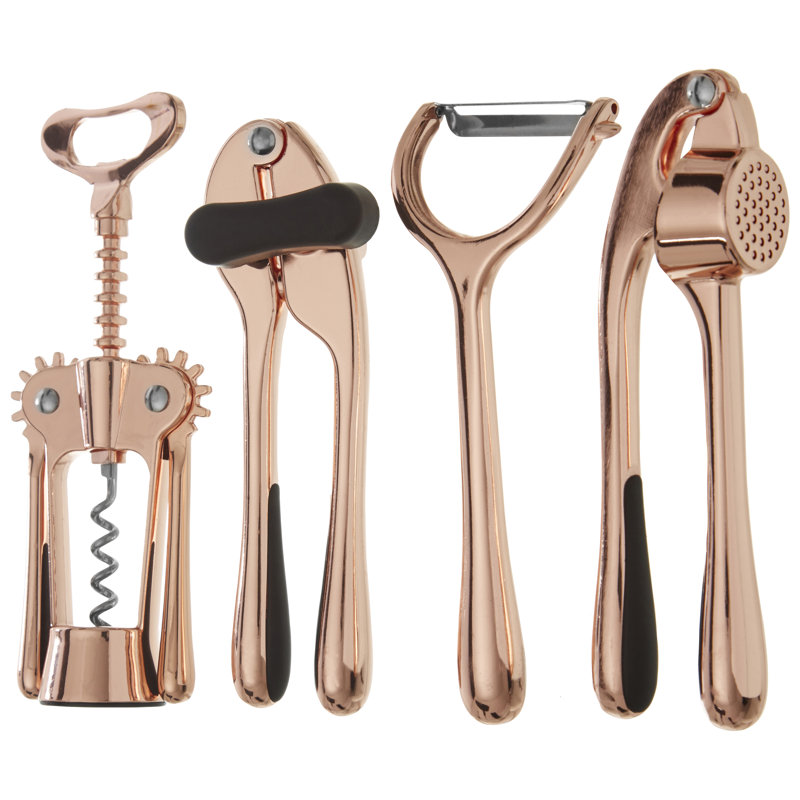Symple Stuff Paragon 5 Utensil Set, Rose Gold